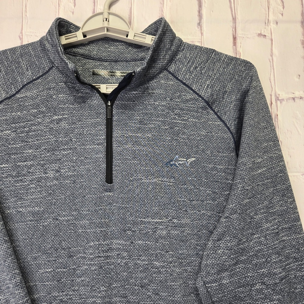 Greg Norman Quarter Zip Pullover Blue Space Dye Golf Activewear Mens XL